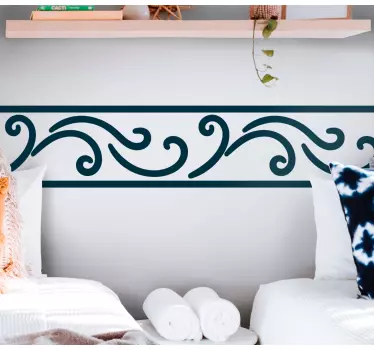 Wall border sticker decorative swirl design - TenStickers