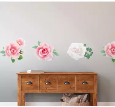 Wall border sticker elegant rose arrangement - TenStickers