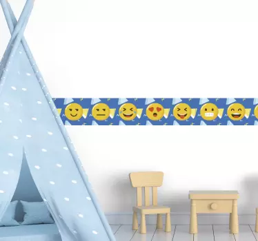 Wall border sticker emoji expressions trim - TenStickers