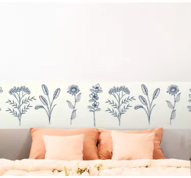 Wall border sticker floral border decoration - TenStickers