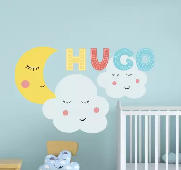 Wall stickers for kid moon and cloud scene - TenStickers