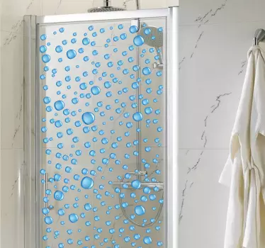 Water Drops Shower Sticker - TenStickers