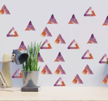 Pack of 24 Watercolor Triangles wall decor - TenStickers