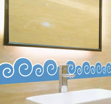Waves Bathroom Sticker - TenStickers