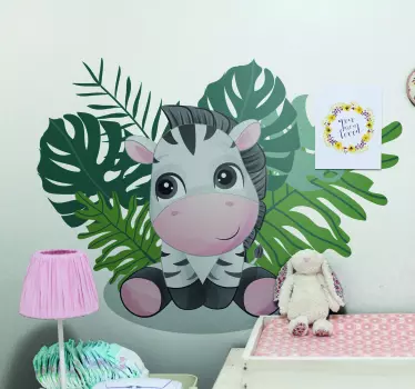 Wild Africa for kids zebra boy wild animal decal - TenStickers