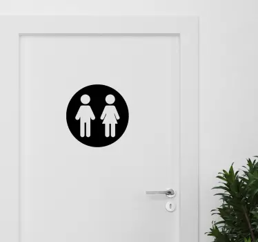 Woman man toilet sign  glass door decal - TenStickers