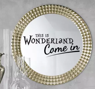 Wonderland fairy tale text mirror sticker - TenStickers