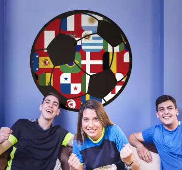 World Football Flags Home Wall Sticker - TenStickers