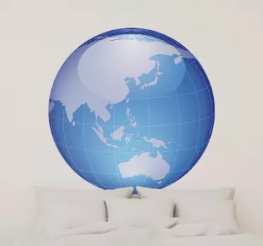 World Map Asia & Oceania Sticker - TenStickers