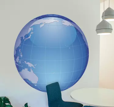 World Map Pacific Ocean Sticker - TenStickers