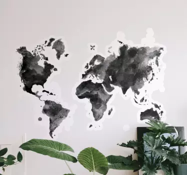 World map wall sticker artistic global design - TenStickers