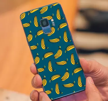 Yellow banana pattern Samsung stickers - TenStickers