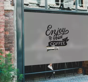 Your logo on translucent shop window sticker - TenStickers