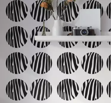 zebra dot wall sticker wallpaper sticker - TenStickers
