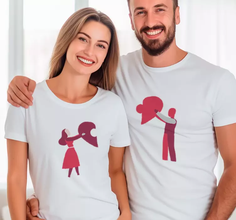 Doodle stick couple Couple t shirts - TenStickers