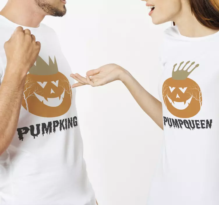 Pumpking and pumpqueen Halloween shirt - TenStickers