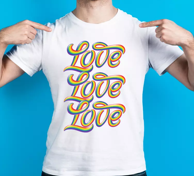 Rainbow love print custom t-shirt - TenStickers