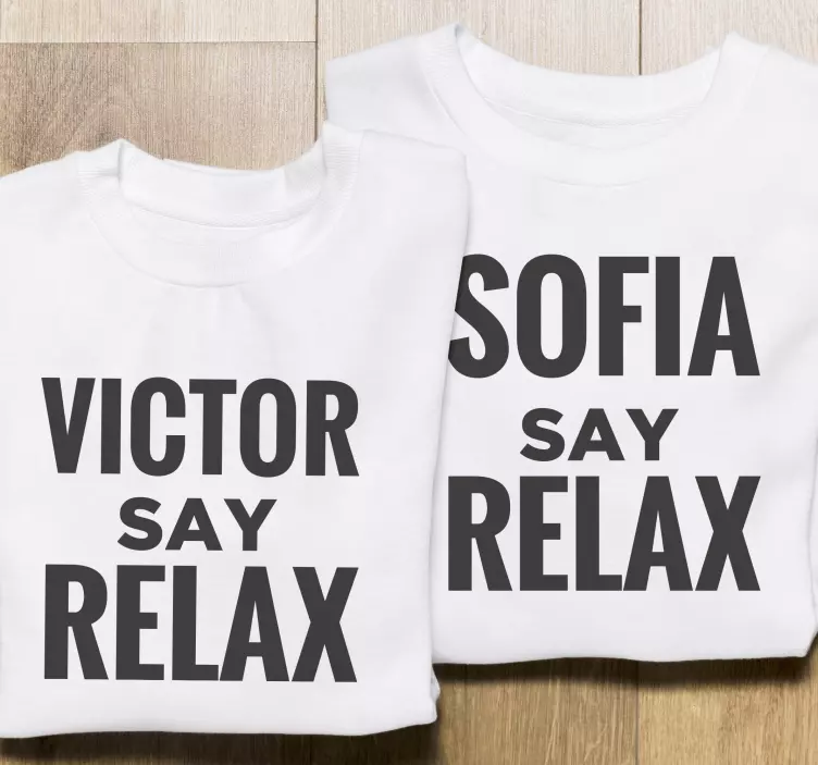 Relax quote T-shirts with name - TenStickers