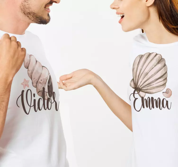 seashells Couple t shirts - TenStickers