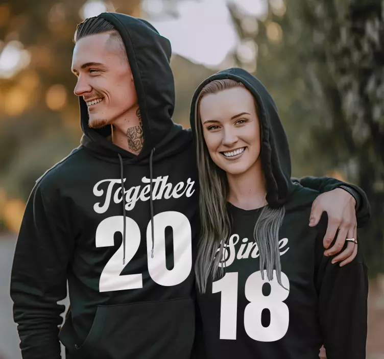 Together since matching couple t shirts - TenStickers