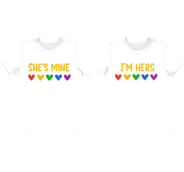 Couple t-shirts lgbt she's mine - TenStickers