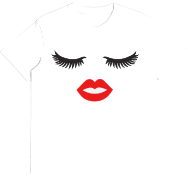 Mother and daughter t-shirt lashes and lips - TenStickers