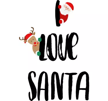 Christmas t-shirt i love santa - TenStickers
