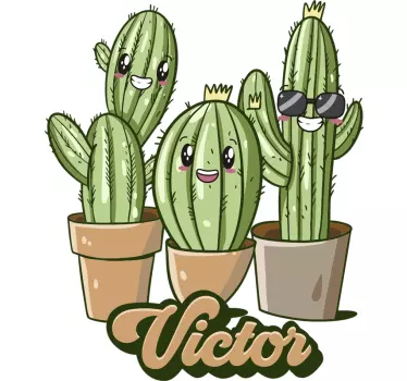 Custom cactus family kids t-shirt - TenStickers