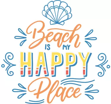 Beach happy place t-shirt - TenStickers