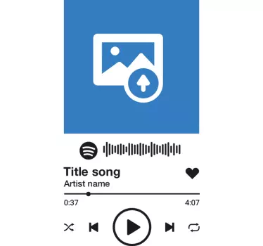 Spotify with text and image t-shirt - TenStickers