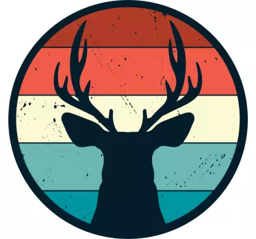 Retro deer silhouette t-shirt - TenStickers