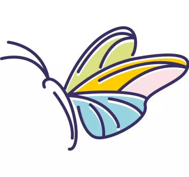 Colourful minimalist butterfly Kids shirt - TenStickers