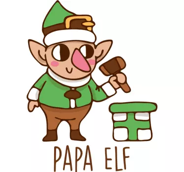 Papa elf festiv motif Christmas t-shirt - TenStickers