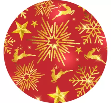 Red reindeer stars Christmas t-shirt - TenStickers