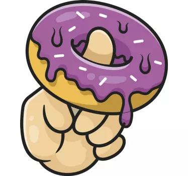Kids t-shirt finger holding donut design - TenStickers