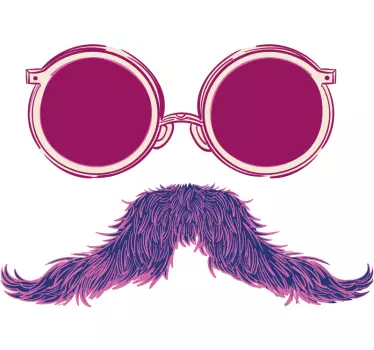Cool sunglasses mustache t-shirt - TenStickers