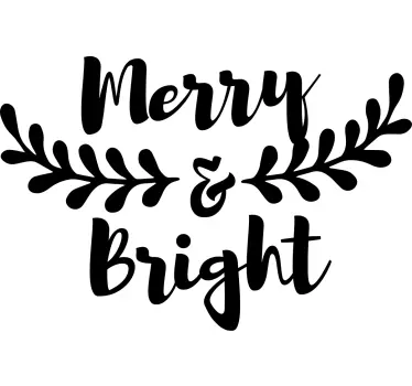 Merry & Bright Message Christmas t-shirt - TenStickers