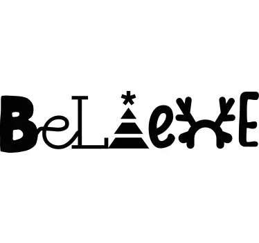 Believe text Christmas t-shirt - TenStickers