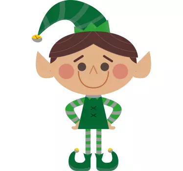 Kids t-shirt cheerful holiday elf design - TenStickers