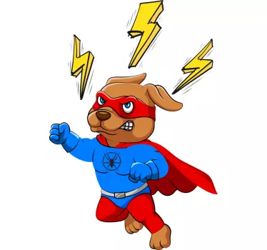 Kids t-shirt superhero dog adventure - TenStickers