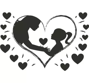 Mother and daughter t-shirt heartfelt love - TenStickers