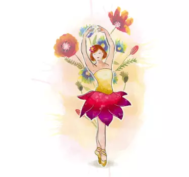 Baby t-shirt ballet flower dance - TenStickers