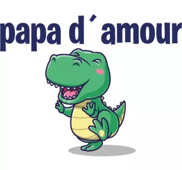 Father and son t-shirts cute dino love - TenStickers