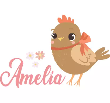 Baby brown chick personalized baby t-shirt - TenStickers