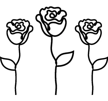 T-shirt minimalist rose blossom trio - TenStickers