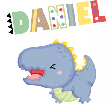 Baby t-shirt with dino name design - TenStickers