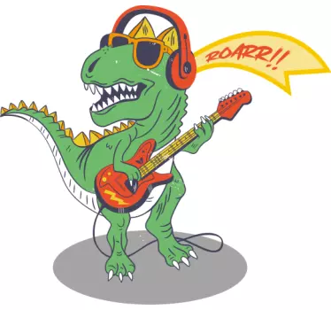 Baby t-shirt dinosaur playing guitar - TenStickers