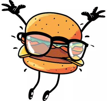 Kids t-shirt happy burger character - TenStickers