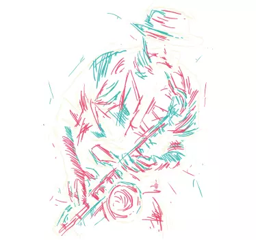 Abstract jazz saxophone player t-shirt - TenStickers