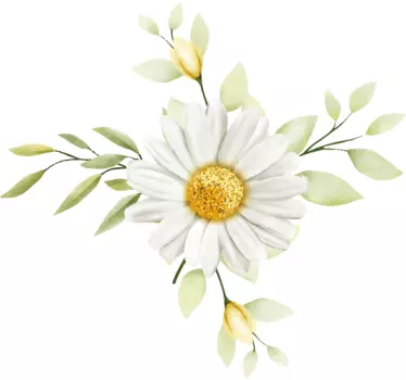 White daisy floral charm t-shirt - TenStickers